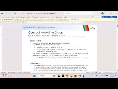 Shelly Cashman Access 365 | Module 8: SAM Project A Connect Marketing Group