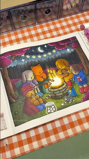 bobbie goods backyard hangout page ⛺️🌙 satisfying coloring #bobbiegoods #colorwithme