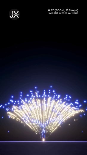 FWsim Cake | Twilight Glitter w/ Blue (300 shots, X Shape) (0.8")