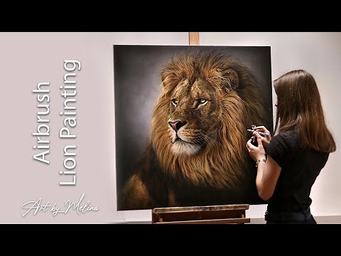 Lion Wildlife Painting - Realistic Airbrushwork!