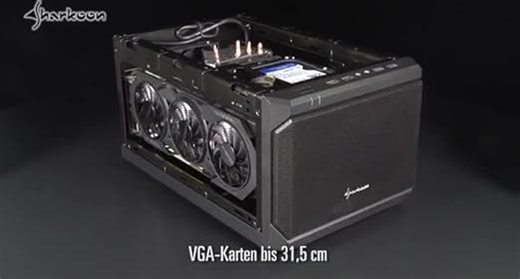 Sharkoon QB One PC-Gehäuse (Mini-ITX, 2X 2,5/3,5 interne, 2X USB 3.0/2.0),Schwarz