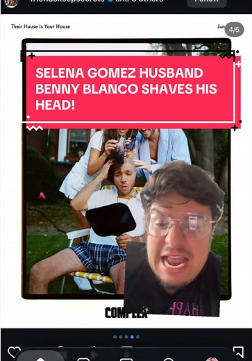 SELENA GOMEZ HUSBAND BENNY BLANCO SHAVES HIS HEAD! #selenagomez #greenscreen