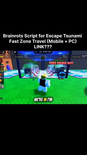 Escape Tsunami (Brainrots) Script UI Showcase – Remove Tsunami & Teleport All Zones 🌊 (Mobile PC) #viral #robloxscript #tsunami