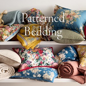 Ships free: New patterned bedding with hand-stitched details and embroidered accents. | Pottery Barn