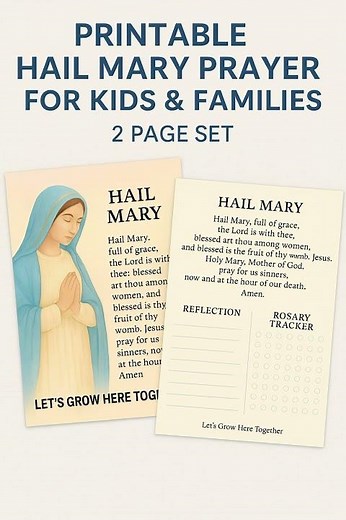 FREE Printable Hail Mary Prayer for Kids & Families!