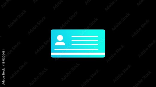 Approved Id card animation. NID card verify icon motion graphics. Personal data verification 4k video