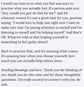 For years I’ve struggled with the word NO. It’s always been so hard for me to put myself first.⁣ ⁣ Here’s something I’ve learned along the way to becoming #moremyself... ⁣ How do you deal with this? Is it easy for you? Hard? Drop some 💎⁣ ⁣ You know how much I love hearing from you 💜💜💜⁣ ⁣ Should this be our next #CheersToThEvolution 🥂on IG live??? ⁣ ⁣ More Myself is available now: https://AliciaKeys.lnk.to/MoreMyself1 | Alicia Keys
