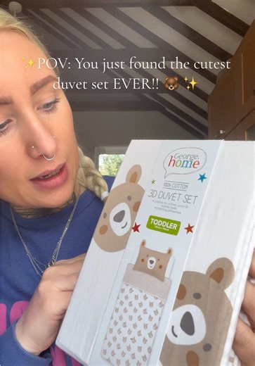 New duvet set for my toddlers bed ✨🐻 #teddy #haul #mumsoftiktok