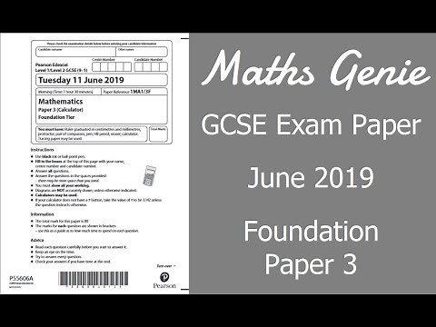 Edexcel GCSE Maths June 2019 3F Exam Paper Walkthrough