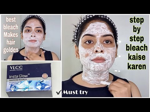 VLCC Instaglow Diamond Bleach | How to use Bleach on face | Full review & Demo | VLCC Diamond bleach