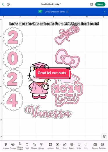 Hello Kitty Graduation Lei Cut Out Tutorial for 2025