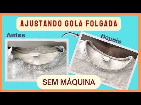 DIY: AJUSTANDO GOLA FOLGADA (velha) DE BLUSA COM COSTURA A MÃO| Reformando roupas velhas!