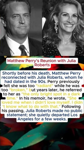 Matthew Perry's Reunion with Julia Roberts