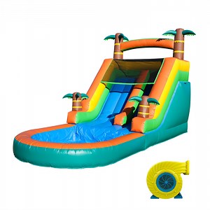 Relunch 21FT Tropical Commercial Grade Inflatable Water Slide with Splash Pool for Kids (with Blower)