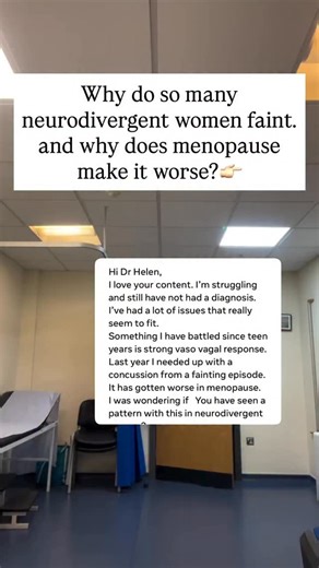 This may not be totally out of a text book but I’m certain this is a pattern that I believe we are increasingly noticing between neurodivergence (especially ADHD and autism), autonomic nervous system dysregulation, and worsening symptoms around hormonal change. Like much of this, It’s not yet well integrated into standard care, which is why many women struggle for years without clear answers. 👉🏻Vasovagal syncope & autonomic dysregulation A strong vasovagal response (faint response) is part of 