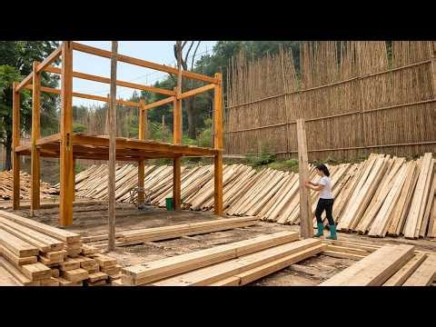 An 18-Year-Old Girl Completes a Wooden Stilt House Alone After 300 Days of Work