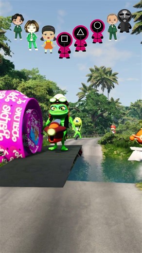 Crazy Cars & Funny Cars VS Bollard barbie & Sponge Bob & Sprunki & Crush Splash inBeamNG drive