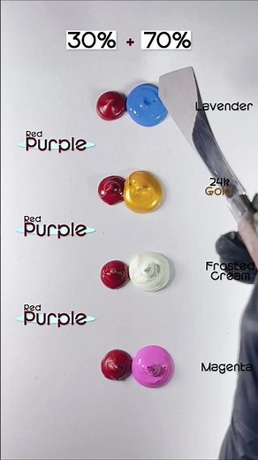 “Red Purple Vs 4 different colors various mix. #colormixing
