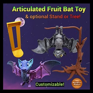 Articulated Posable Fruit Bat Toy: Flapping Wings, Fidget Sensory - Optional Stand - Etsy
