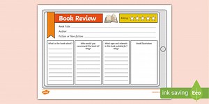 KS2 Book Review Template