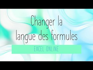 Excel Online changer la langue des formules (Office365)