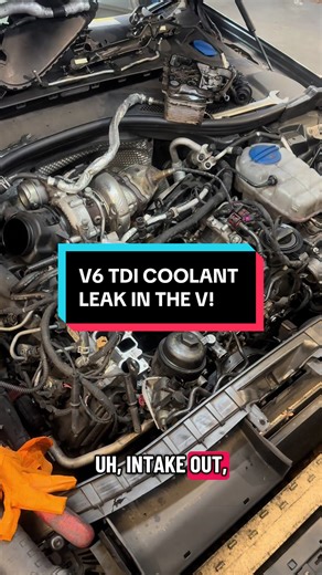 V6 TDI Coolant leak in the V! This is a very common repair we carry out here at VWGSpecialist, the V6TDI is notorious for this leak. As one of the midlands leading VW-AUDI groups specialists this mothing we can’t handle! As ex VW and AUDI dealership technicians we repaired these leaks day in day out🔧 If you have any inquiries about getting booked in, head over to vwgspecialist.com and fill out an email enquiry. 📧 #mechanic #audi #vw #fyp #maintenance @Volkswagen Group @AUDI