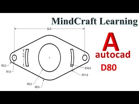 AutoCAD 2D Practice Drawing D80 | Step-by-Step Tutorial for Beginners