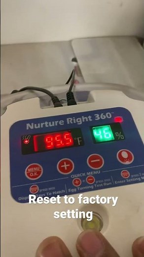 Nurture Right 360 incubator - reset to factory settings