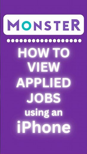 How to View your Applied Jobs on the Monster App using an iPhone