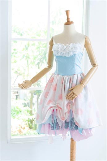 Bo Peep Inspired Dress: Pink Polka Dot Costume With Retractable Skirt - Etsy