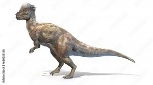 Animation of a Pachycephalosaurus dinosaur walking
