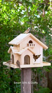 Turn simple wood into a charming bird feeder with this easy DIY project. Perfect for beginners and nature lovers! #DIYBirdFeeder #WoodCrafts #BirdFeederIdea #DIYWoodworking #NatureDIY | Smart DIYs & Crafts
