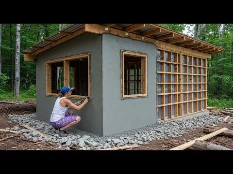 FULL TIMELAPSE: Solo Woman Builds an Off-Grid Mountain Cabin From Scratch ‪@TieuVyBuilding‬