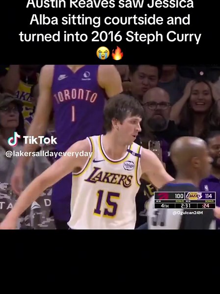 Austin Reaves Shines with Jessica Alba Courtside