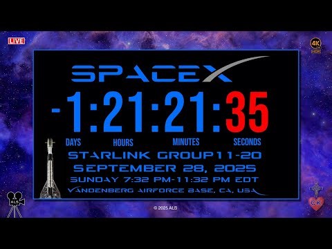 🚀 Rocket Lab - Justin Haste Countdown Clock And Launch Video - September 29, 2025 - 4K HDR 🚀