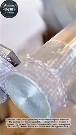 Precision Knurling on Metal Shaft | Lathe Machining Process#mechanic #shorts