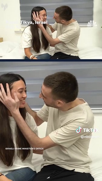 Avinatan Or, a freed Israeli hostage last seen in footage on Oct. 7, 2023, at the Nova music festival, reunites with his parents and Noa Argamani, his girlfriend who was taken hostage at the same time but rescued in a military operation in 2024.