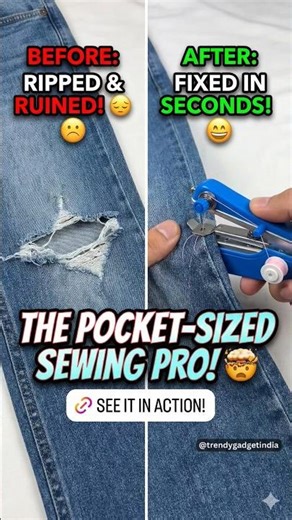 Mini Portable Handheld Sewing Machine - Cordless Stapler-Style Stitching Tool for Quick Repairs