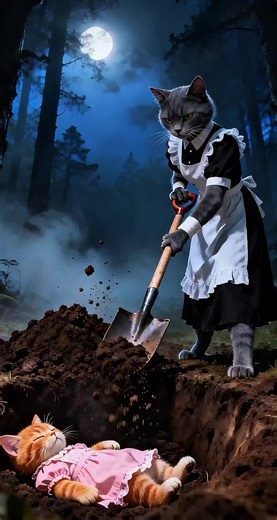 Why did gray maid cat do this and will she be caught or not? #cataivideo #catstory #catcartoon #cutecat