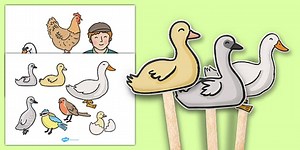 Ugly Duckling Stick Puppets