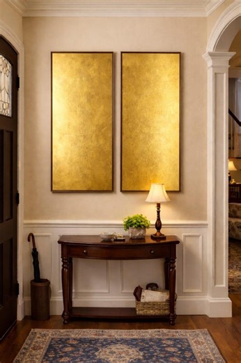 Handmade Gold Oxide Wallpaper | Vintage Metallic Ceiling Finish | Real Gold Leaf Wall Covering | Luxury Hallway Interior - Etsy