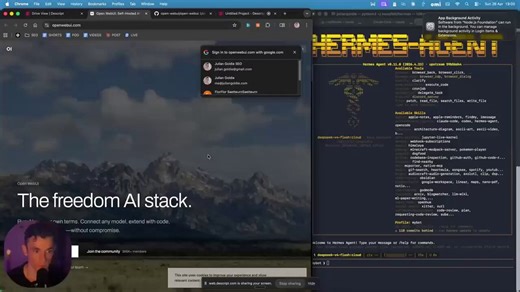 HERMES JUST GOT A CHATGPT INTERFACE AND IT IS COMPLETELY FREE.No terminal.No command line.No technical setup that takes half a day to figure out.Here is what just became possible.You can now run Hermes, DeepSeek, Ollama, and OpenClaw from a single clean chat interface.Switch between them in one click.Upload files directly.Attach knowledge bases and notes.Preview code without touching the terminal once.Use it on mobile.Make voice and video calls.All of it.Free.Open source.The setup took one conve