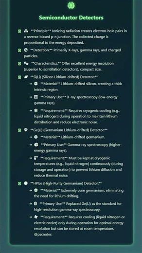 Radiation detectors: Geiger-Muller counter, Scintillation counter, Semiconductor detectors SiLi...