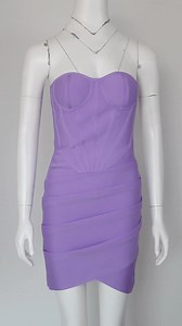 Customize Bandage Dress Supplier Elegant Royal Blue Strapless Corset Bodycon Mini Dress for Club Party Wear