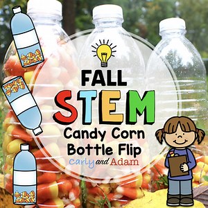 Candy Corn Water Bottle Flipping Fall STEM Activity
