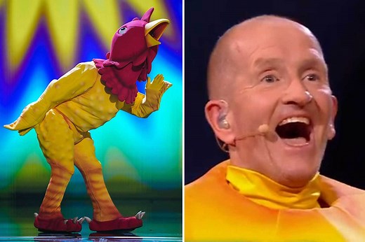 Eddie the Eagle unveiled on The Masked Dancer as Rubber Chicken unmasked as Winter Olympian and skiing legend