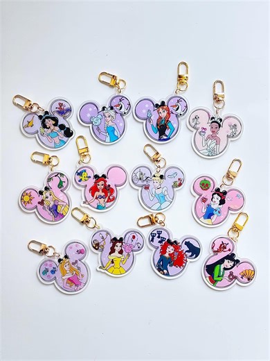 Princess Bag Charm | Princess Keychain | Disney Bag Charm | Disney Keychain | Theme Park Keychain | Fanny Pack Charm - Etsy
