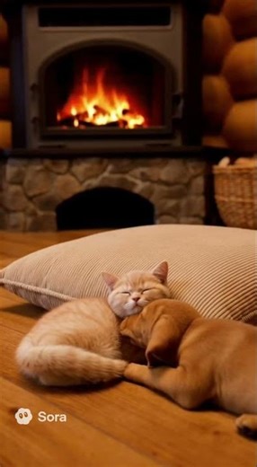 Cuddling Baby Animals Sleeping Peacefully #6 | AI Video made with Sora2 #shorts