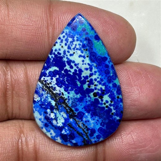 Bluebird Azurite Cabochon Gemstone Natural 38x25x4 MM, 35.30 Cts - Etsy