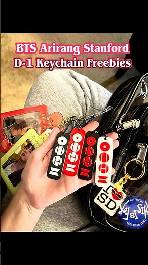 Handing out BTS Arirang Logo Keychain Freebies 3D printed by ‪@PsiBellaMusic‬ Stanford Concert Day 1!